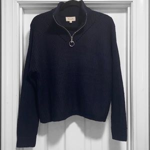 New! Becaal 1/4 Zip Pullover Knit Sweater